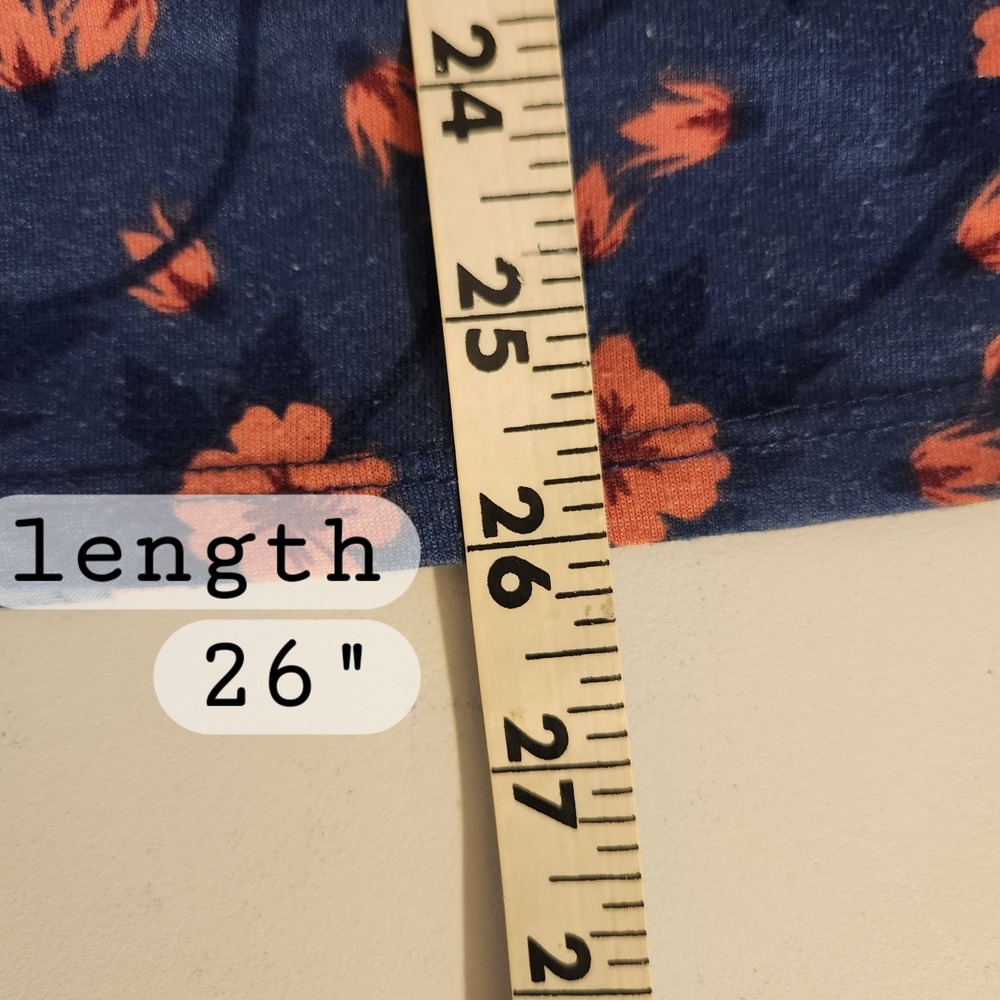 LuLaRoe Tunic Top Blue Orange Floral Womens High-Low Top MEDIUM - Picture 5 of 6
